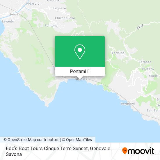Mappa Edo's Boat Tours Cinque Terre Sunset