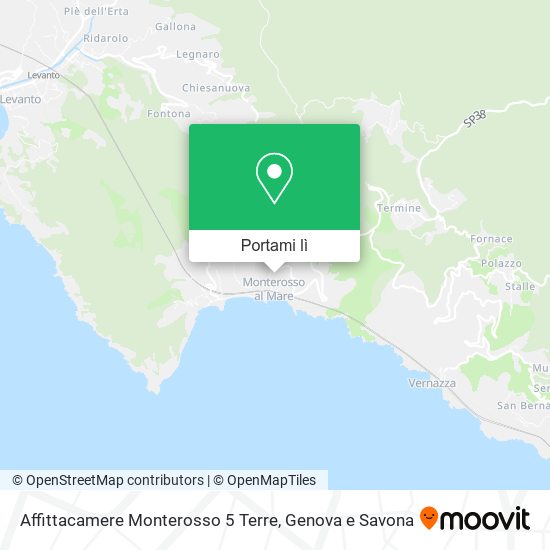 Mappa Affittacamere Monterosso 5 Terre