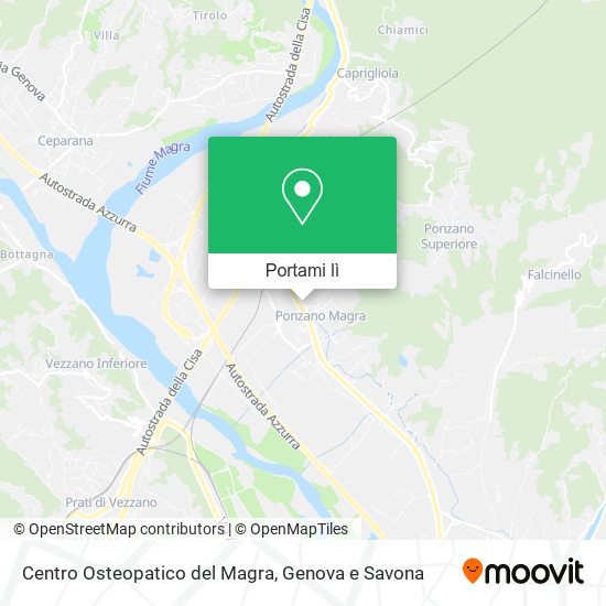 Mappa Centro Osteopatico del Magra