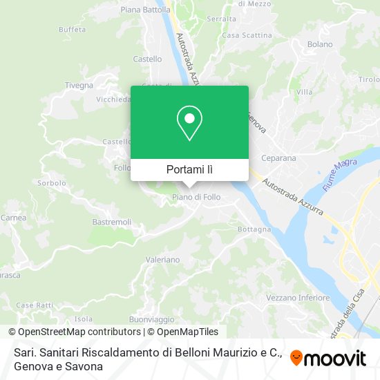 Mappa Sari. Sanitari Riscaldamento di Belloni Maurizio e C.
