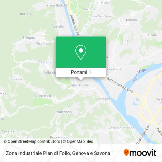 Mappa Zona Industriale Pian di Follo