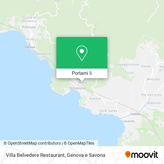 Mappa Villa Belvedere Restaurant