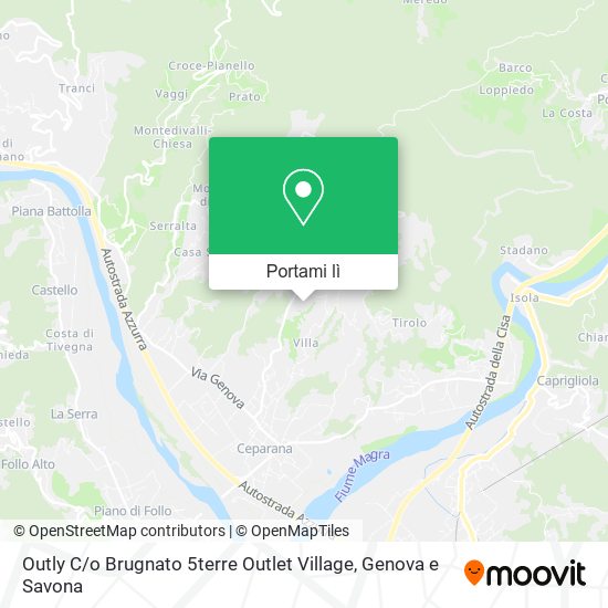Mappa Outly C / o Brugnato 5terre Outlet Village