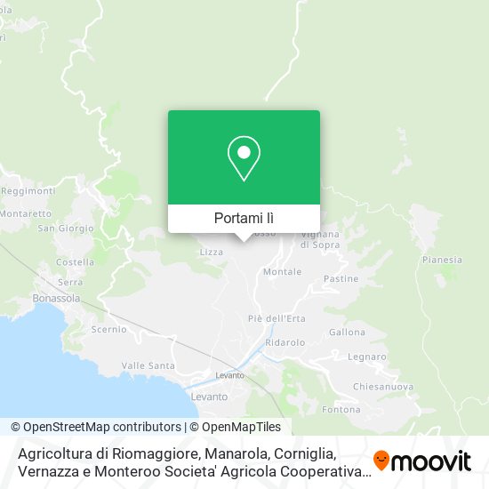 Mappa Agricoltura di Riomaggiore, Manarola, Corniglia, Vernazza e Monteroo Societa' Agricola Cooperativa