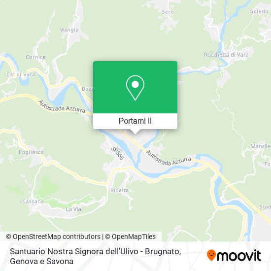 Mappa Santuario Nostra Signora dell'Ulivo - Brugnato