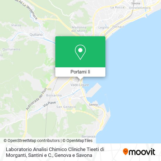 Mappa Laboratorio Analisi Chimico Cliniche Tieeti di Morganti, Santini e C.