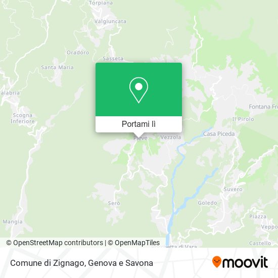 Mappa Comune di Zignago