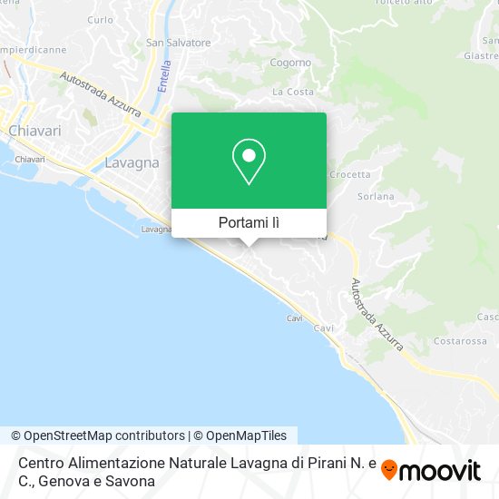 Mappa Centro Alimentazione Naturale Lavagna di Pirani N. e C.