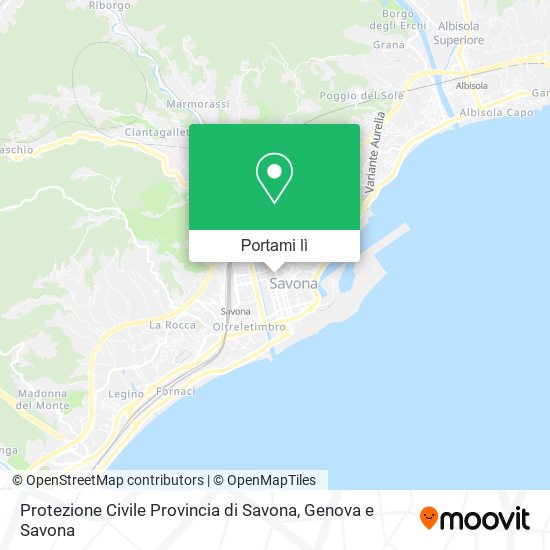 Mappa Protezione Civile Provincia di Savona