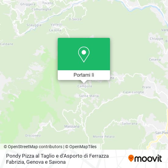 Mappa Pondy Pizza al Taglio e d'Asporto di Ferrazza Fabrizia