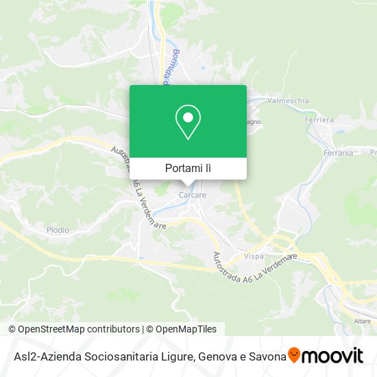Mappa Asl2-Azienda Sociosanitaria Ligure