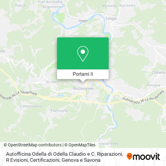 Mappa Autofficina Odella di Odella Claudio e C. Riparazioni, R Evisioni, Certificazioni