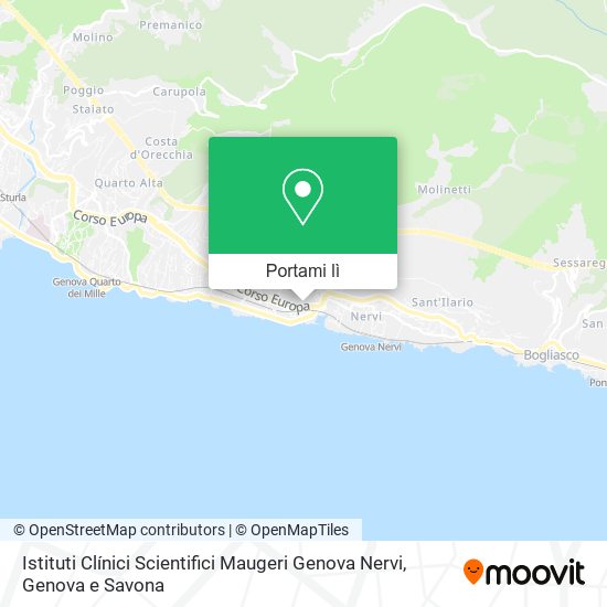 Mappa Istituti Clínici Scientifici Maugeri Genova Nervi