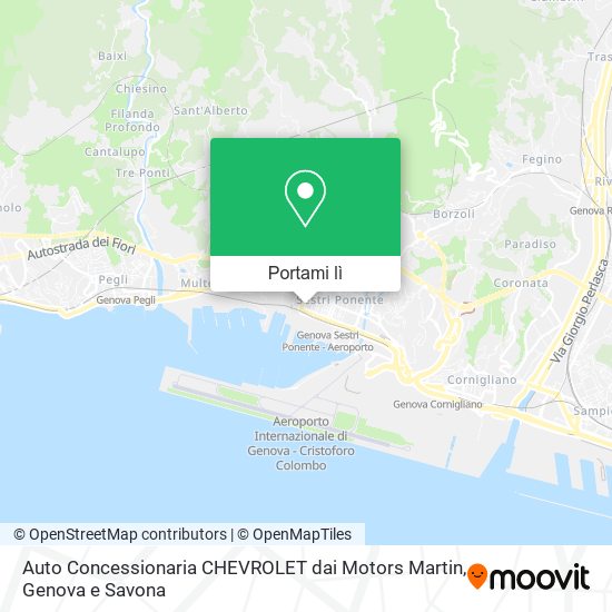 Mappa Auto Concessionaria CHEVROLET dai Motors Martin