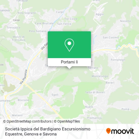 Mappa Società Ippica del Bardigiano Escursionismo Equestre