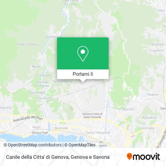 Mappa Canile della Citta' di Genova