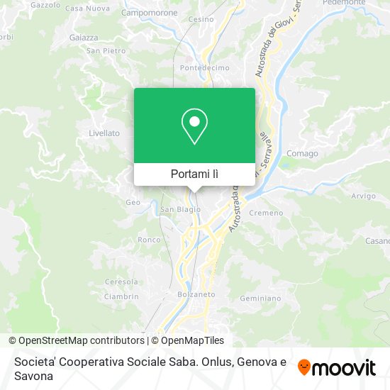 Mappa Societa' Cooperativa Sociale Saba. Onlus
