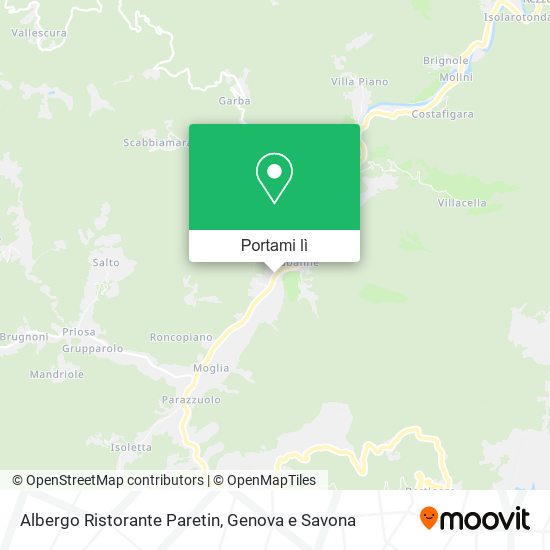 Mappa Albergo Ristorante Paretin