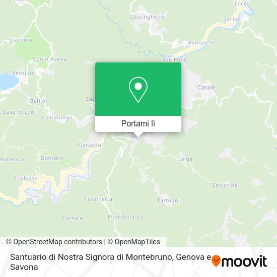 Mappa Santuario di Nostra Signora di Montebruno