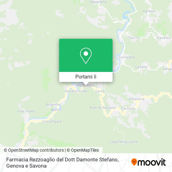 Mappa Farmacia Rezzoaglio del Dott Damonte Stefano