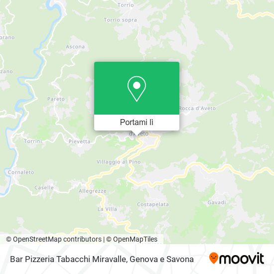 Mappa Bar Pizzeria Tabacchi Miravalle