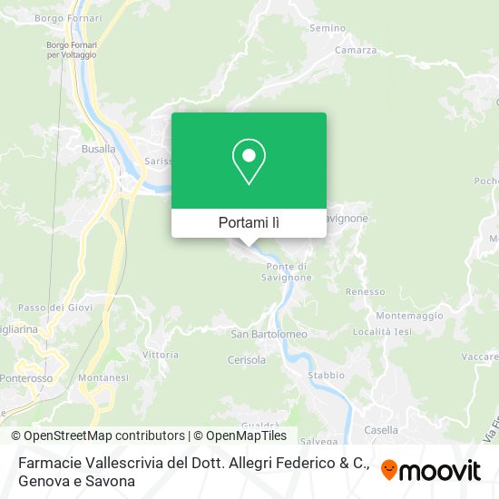 Mappa Farmacie Vallescrivia del Dott. Allegri Federico & C.