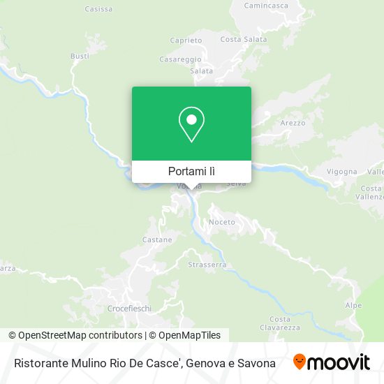 Mappa Ristorante Mulino Rio De Casce'