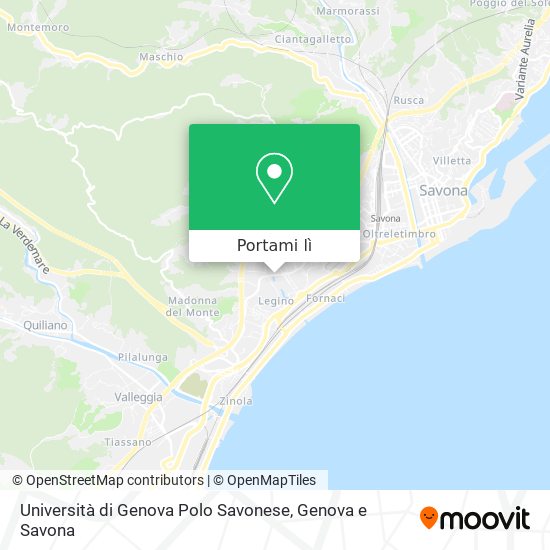 Mappa Università di Genova Polo Savonese