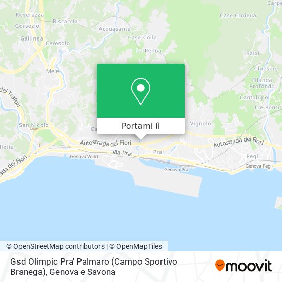 Mappa Gsd Olimpic Pra' Palmaro (Campo Sportivo Branega)