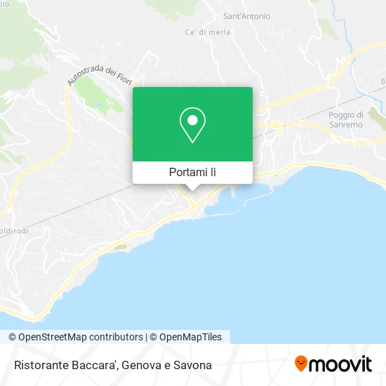 Mappa Ristorante Baccara'