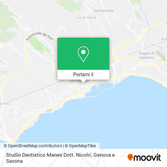 Mappa Studio Dentistico Manes Dott. Nicolo'