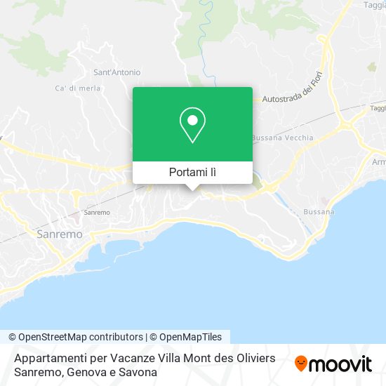 Mappa Appartamenti per Vacanze Villa Mont des Oliviers Sanremo