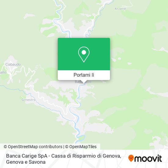Mappa Banca Carige SpA - Cassa di Risparmio di Genova