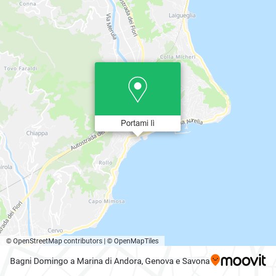 Mappa Bagni Domingo a Marina di Andora