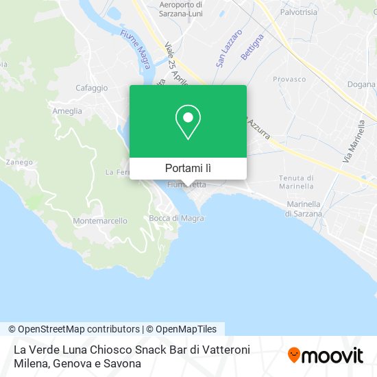 Mappa La Verde Luna Chiosco Snack Bar di Vatteroni Milena