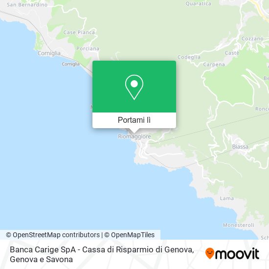 Mappa Banca Carige SpA - Cassa di Risparmio di Genova