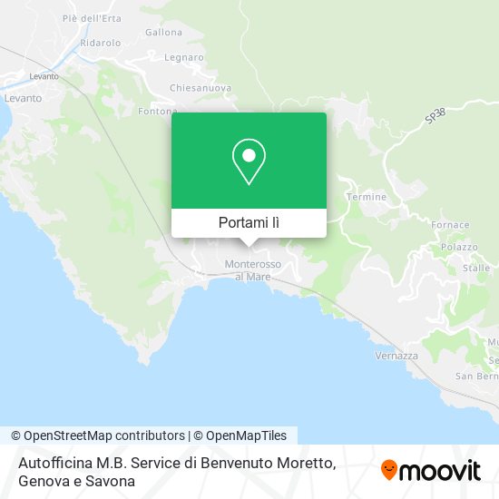 Mappa Autofficina M.B. Service di Benvenuto Moretto