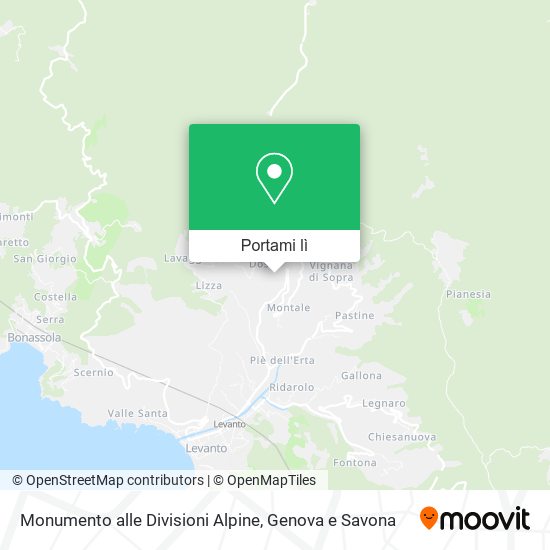 Mappa Monumento alle Divisioni Alpine