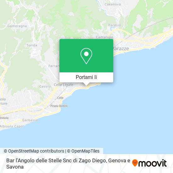 Mappa Bar l'Angolo delle Stelle Snc di Zago Diego