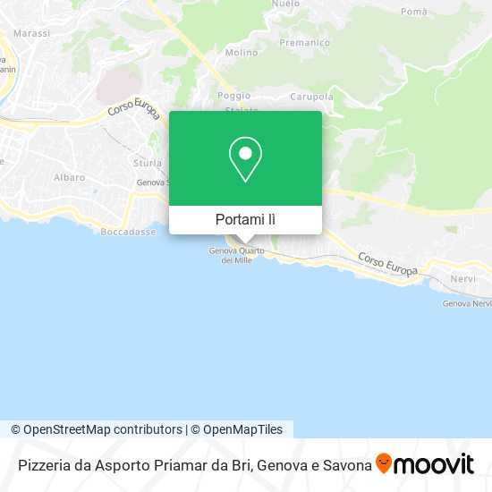 Mappa Pizzeria da Asporto Priamar da Bri