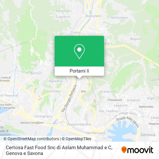 Mappa Certosa Fast Food Snc di Aslam Muhammad e C