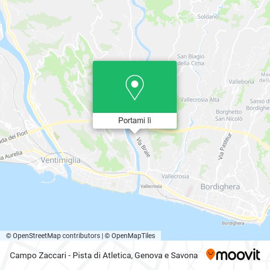 Mappa Campo Zaccari - Pista di Atletica