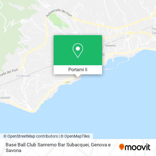 Mappa Base Ball Club Sanremo Bar Subacquei