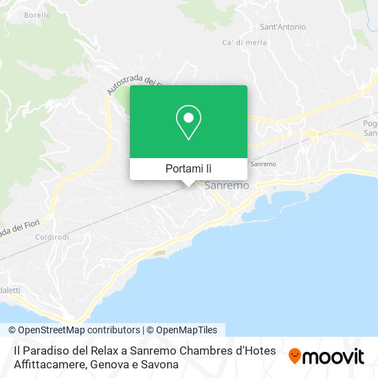 Mappa Il Paradiso del Relax a Sanremo Chambres d'Hotes Affittacamere