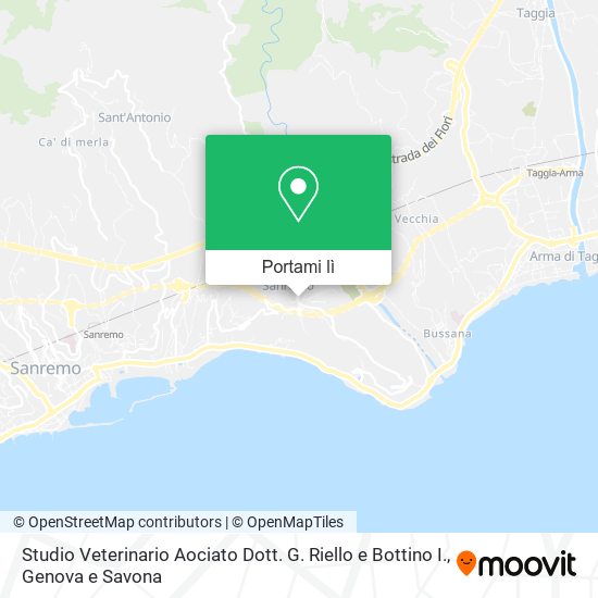 Mappa Studio Veterinario Aociato Dott. G. Riello e Bottino I.