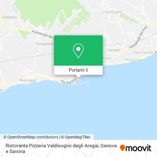 Mappa Ristorante Pizzeria Valdisogno degli Aregai