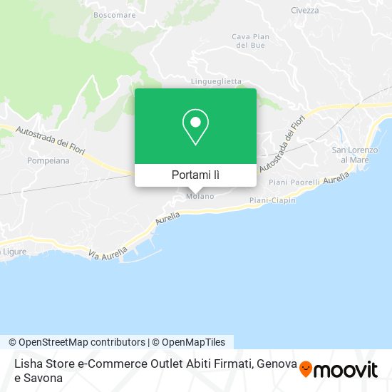 Mappa Lisha Store e-Commerce Outlet Abiti Firmati