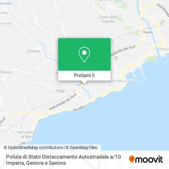 Mappa Polizia di Stato Distaccamento Autostradale a / 10 Imperia