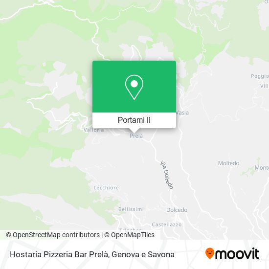 Mappa Hostaria Pizzeria Bar Prelà