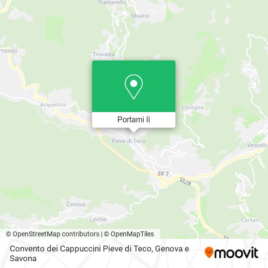 Mappa Convento dei Cappuccini Pieve di Teco